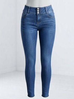 WATCH L.A. JEAN| Vintage Y2K Low Rise Medium Blue Jeans Contrast Stitching Sz 5